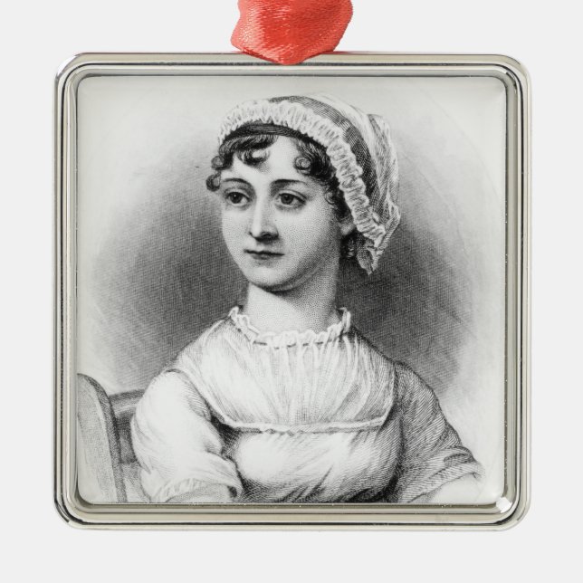 Porträtt av Jane Austen Julgransprydnad Metall (Framsidan)