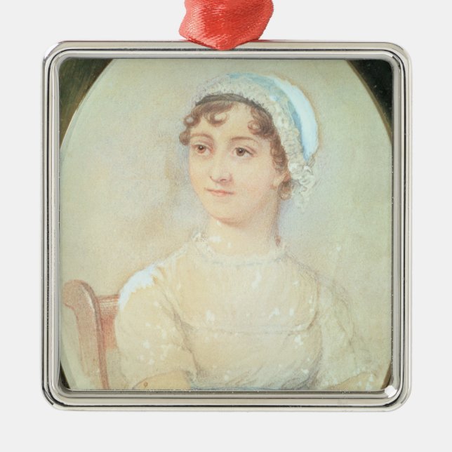 Porträtt av Jane Austen Julgransprydnad Metall (Framsidan)