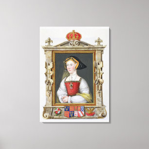 Porträtt av Jane Seymour (c.1509-37) den 3rd Canvastryck