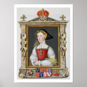 Porträtt av Jane Seymour (c.1509-37) den 3rd Poster