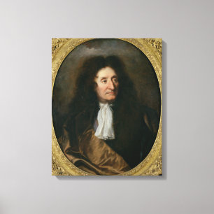Porträtt av Jean de La Fontaine Canvastryck