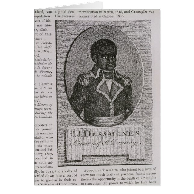 Porträtt av Jean-Jacques Dessalines Hälsningskort (Framsidan)