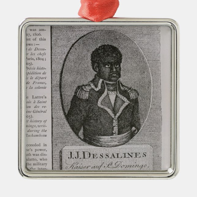 Porträtt av Jean-Jacques Dessalines Julgransprydnad Metall (Framsidan)