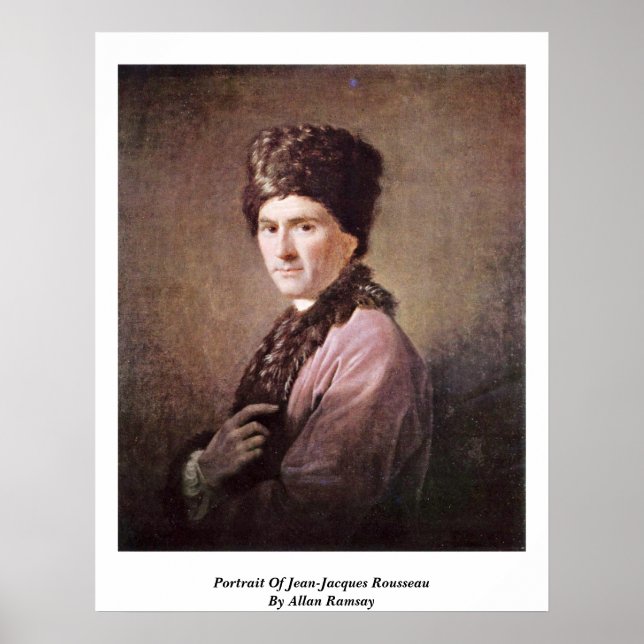 Porträtt av Jean-Jacques Rousseau av Allan Ramsay Poster (Framsidan)