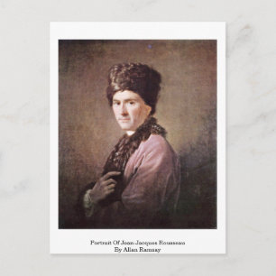 Porträtt av Jean-Jacques Rousseau av Allan Ramsay Vykort