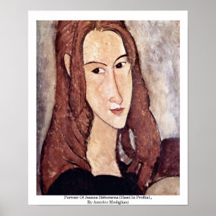 Porträtt av Jeanne Hébuterne [huvudet profilerar Poster