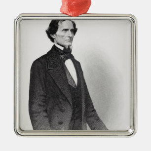 Porträtt av Jefferson Davis Julgransprydnad Metall
