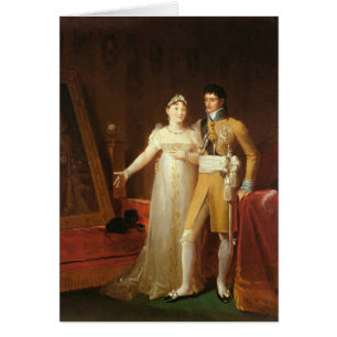 Porträtt av Jerome Bonaparte och hans fru Hälsningskort