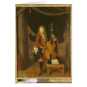 Porträtt av Johann Schenck Hälsningskort