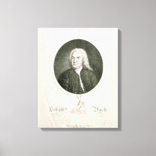 Porträtt av Johann Sebastian Bach Canvastryck