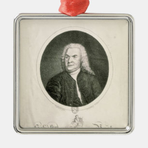 Porträtt av Johann Sebastian Bach Julgransprydnad Metall