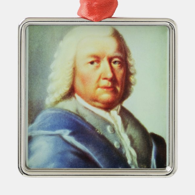 Porträtt av Johann Sebastian Bach Julgransprydnad Metall (Framsidan)