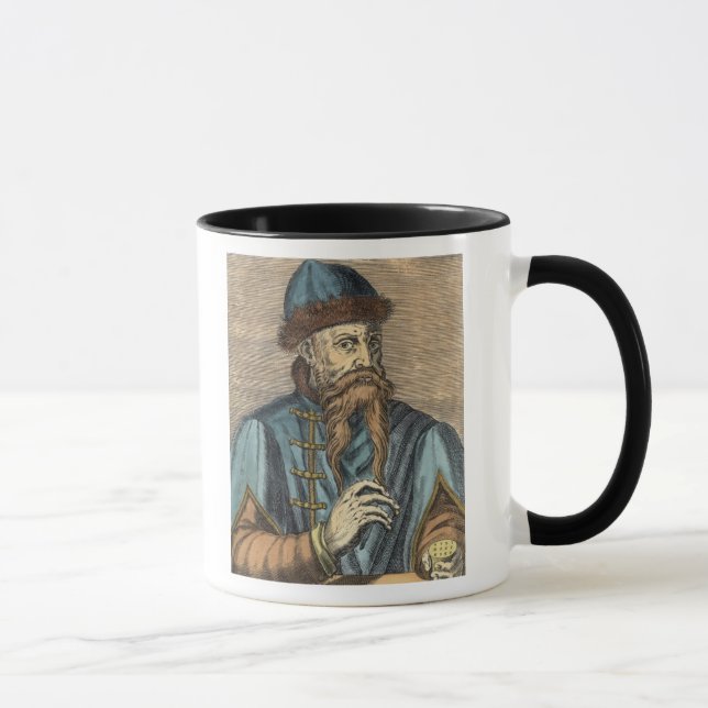 Porträtt av Johannes Gutenberg 2 Mugg (Höger)