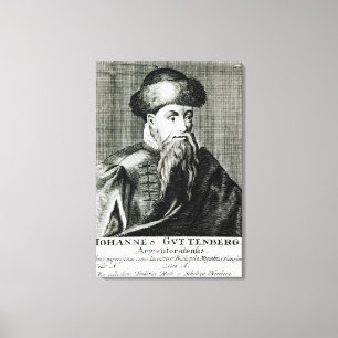 Porträtt av Johannes Gutenberg Canvastryck