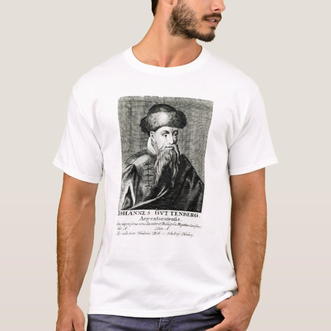 Porträtt av Johannes Gutenberg T-shirt (Framsida)