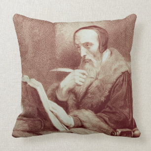 Porträtt av John Calvin (1509-1564) (gravyr) Kudde