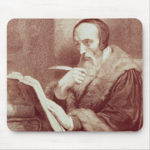 Porträtt av John Calvin (1509-1564) (gravyr) Musmatta