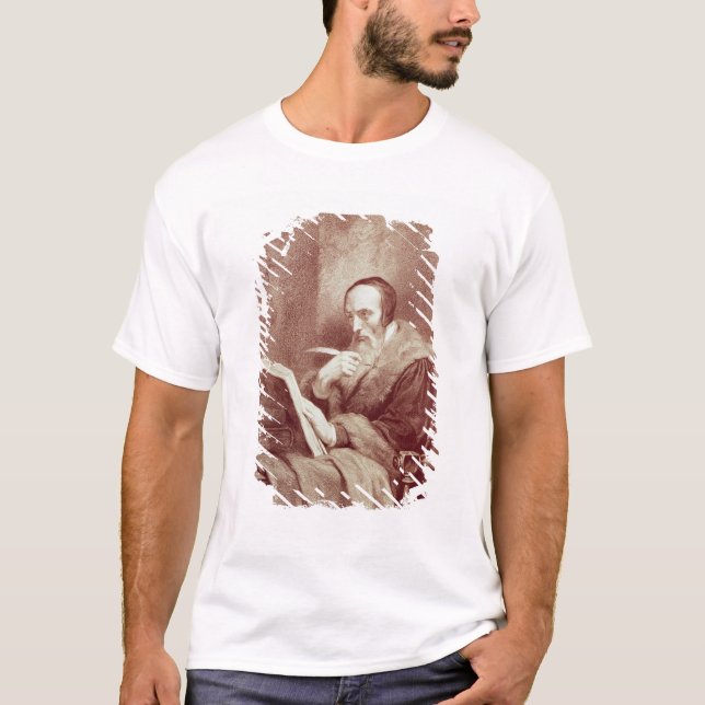 Porträtt av John Calvin (1509-1564) (gravyr) T Shirt (Framsida)