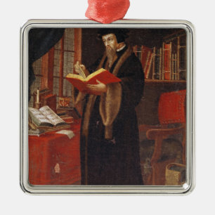 Porträtt av John Calvin Julgransprydnad Metall