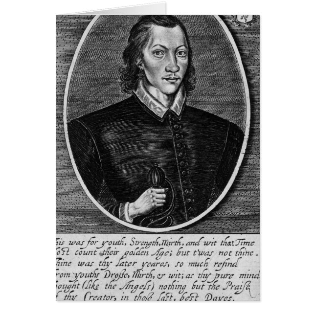 Porträtt av John Donne Hälsningskort (Framsidan)
