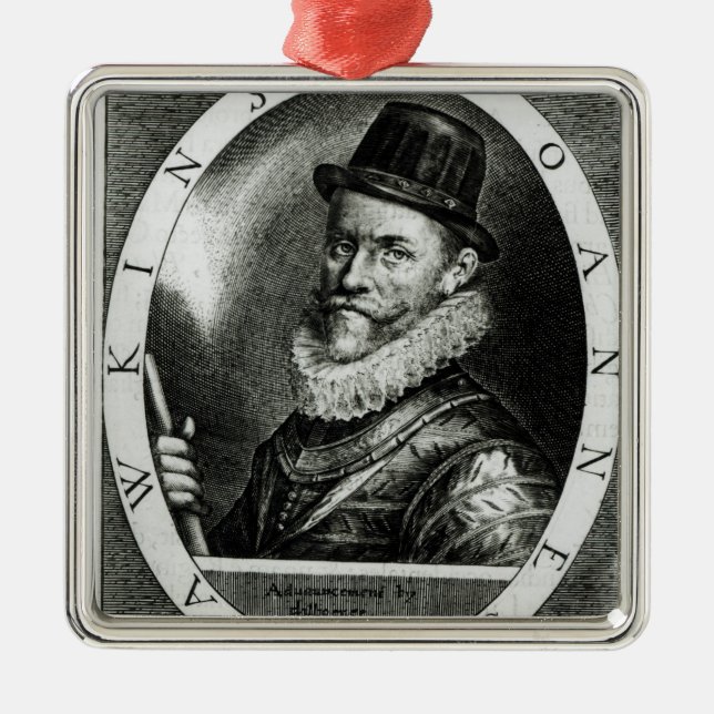 Porträtt av John Hawkins Julgransprydnad Metall (Framsidan)