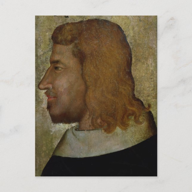 Porträtt av John II, "Bra" Kung av Frankrike Vykort (Framsida)