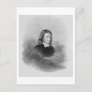 Porträtt av John Milton (1608-74) graverad av Vykort