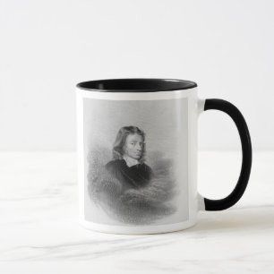 Porträtt av John Milton (1608-74) som inristas av Mugg