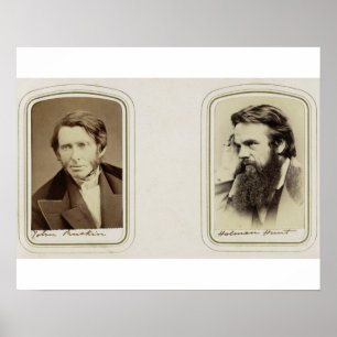 Porträtt av John Ruskin (1819-1900) och William H Poster