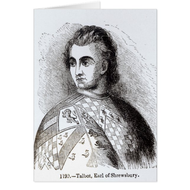 Porträtt av John Talbot Hälsningskort (Framsidan)