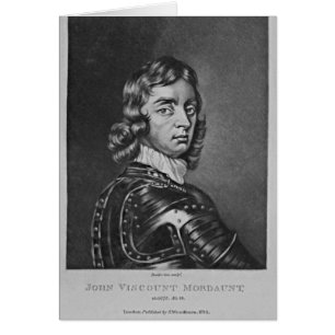 Porträtt av John Viscount Mordaunt Hälsningskort