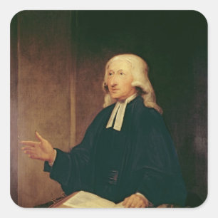 Porträtt av John Wesley 1788 Fyrkantigt Klistermärke