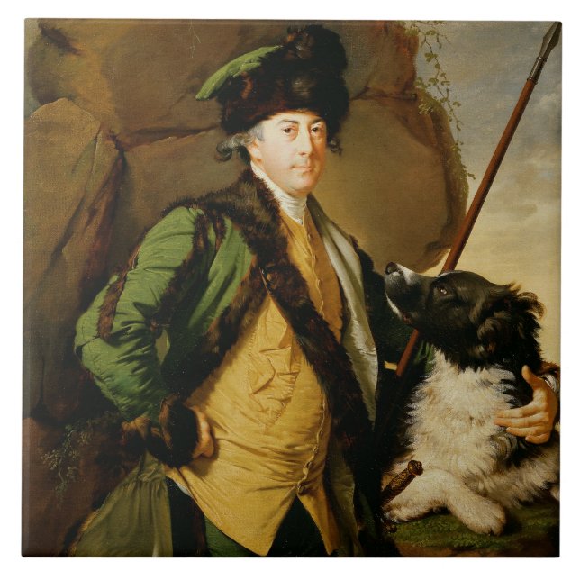 Porträtt av John Whetham av Kirklington (1731-81) Kakelplatta (Framsidan)