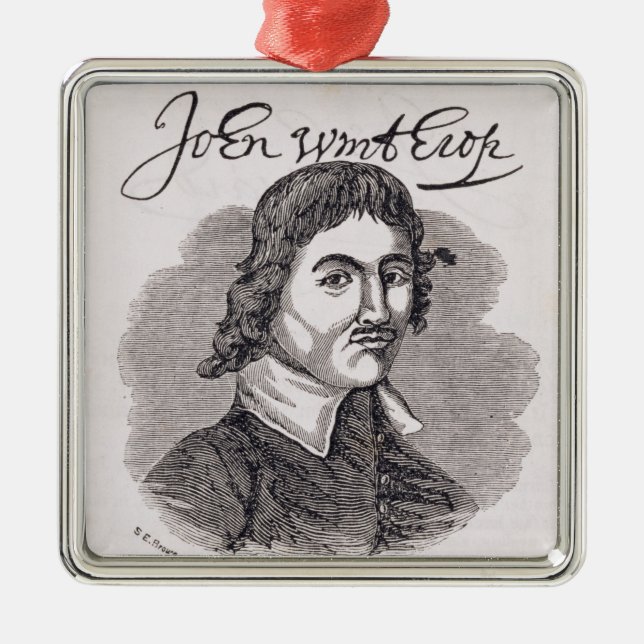 Porträtt av John Winthrop Julgransprydnad Metall (Framsidan)