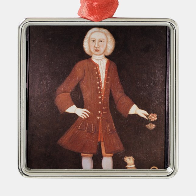 Porträtt av Jonathan Bentham, c.1725 Julgransprydnad Metall (Framsidan)