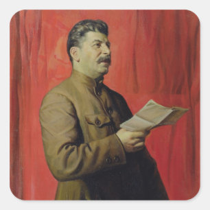 Porträtt av Josif Stalin, 1933 Fyrkantigt Klistermärke