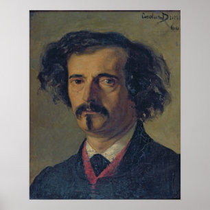 Porträtt av Jules Barbey d'Aurevilly 1860 Poster