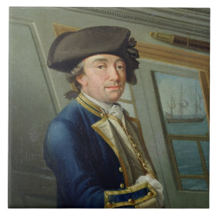 Porträtt av kaptenWilliam skåp (1731-1800) 176 Kakelplatta