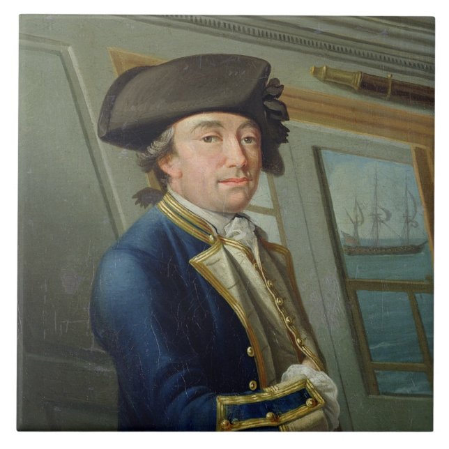 Porträtt av kaptenWilliam skåp (1731-1800) 176 Kakelplatta (Framsidan)