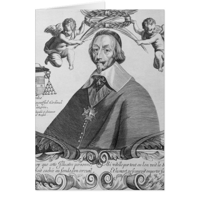 Porträtt av Kardinal de Richelieu Hälsningskort (Framsidan)