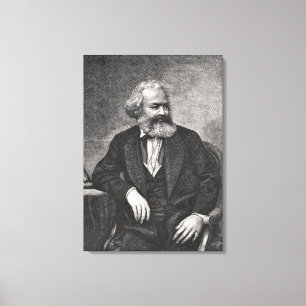 Porträtt av Karl Marx 1857 Canvastryck