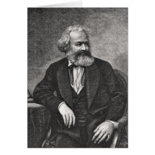 Porträtt av Karl Marx 1857 Hälsningskort