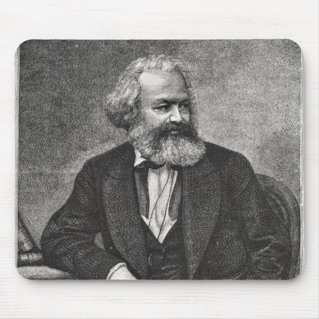 Porträtt av Karl Marx 1857 Musmatta (Framsidan)