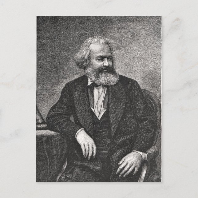 Porträtt av Karl Marx 1857 Vykort (Framsida)