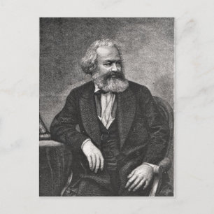 Porträtt av Karl Marx 1857 Vykort