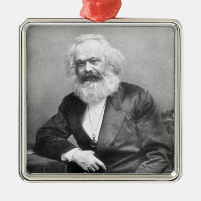 Porträtt av Karl Marx Julgransprydnad Metall (Framsidan)