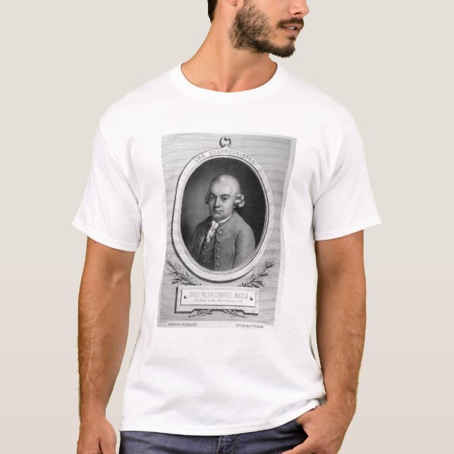 Porträtt av Karl Philipp Emmanuel Bach T Shirt (Framsida)