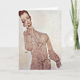 Porträtt av Karl Zakovsek av Egon Schiele Kort