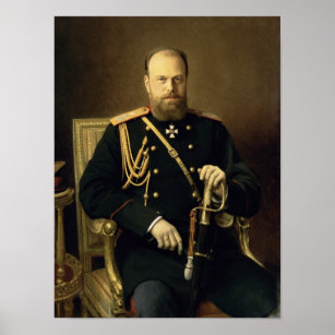 Porträtt av kejsare Alexander III 1886 Poster