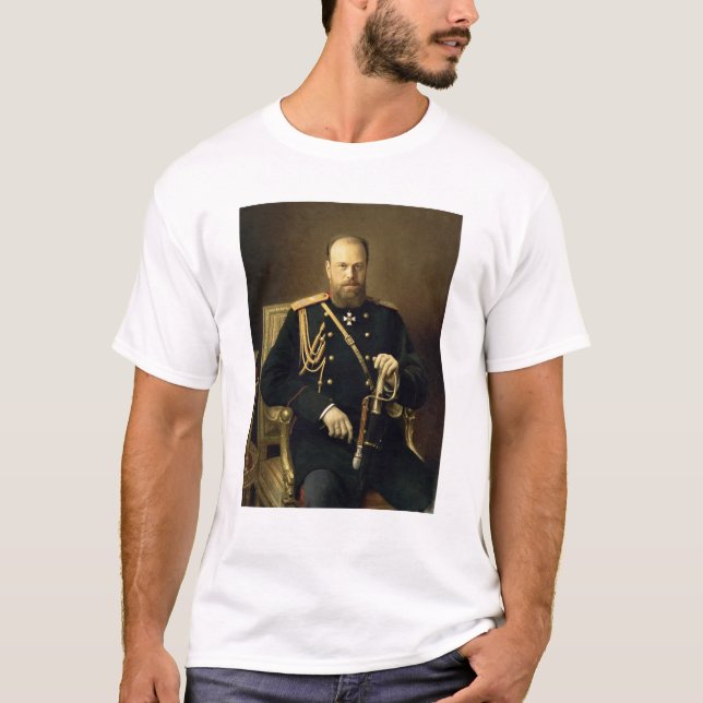 Porträtt av kejsaren Alexander III 1886 T-shirt (Framsida)